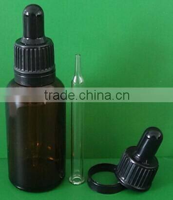 hot silleale somke oil boston glass bottle with Tamper Evident Dripper Cap