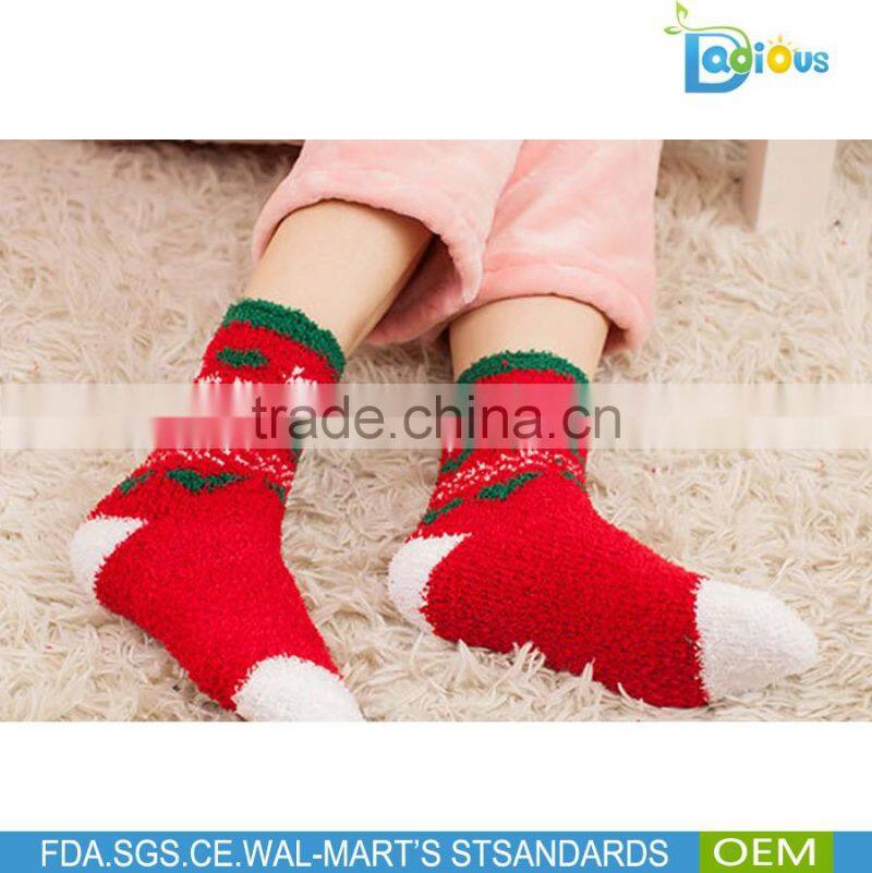 colorful cotton and Coral fleece asian baby christmas socks kids socks child socks