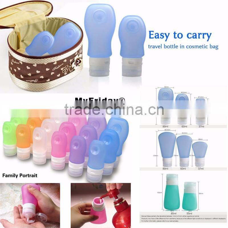 Silicone Travel Tube Carry on The Plane 89ml Portable Soft Silicone Travel Bottles Set BFA Free FDA