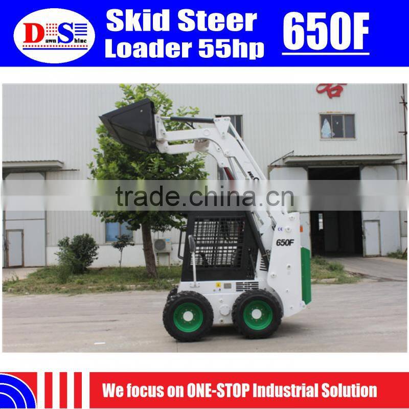 650kg Mini Loader Skid Steer 55hp Skid Steer Loader Attachments WECAN 650F Mini Skid Steer Loader