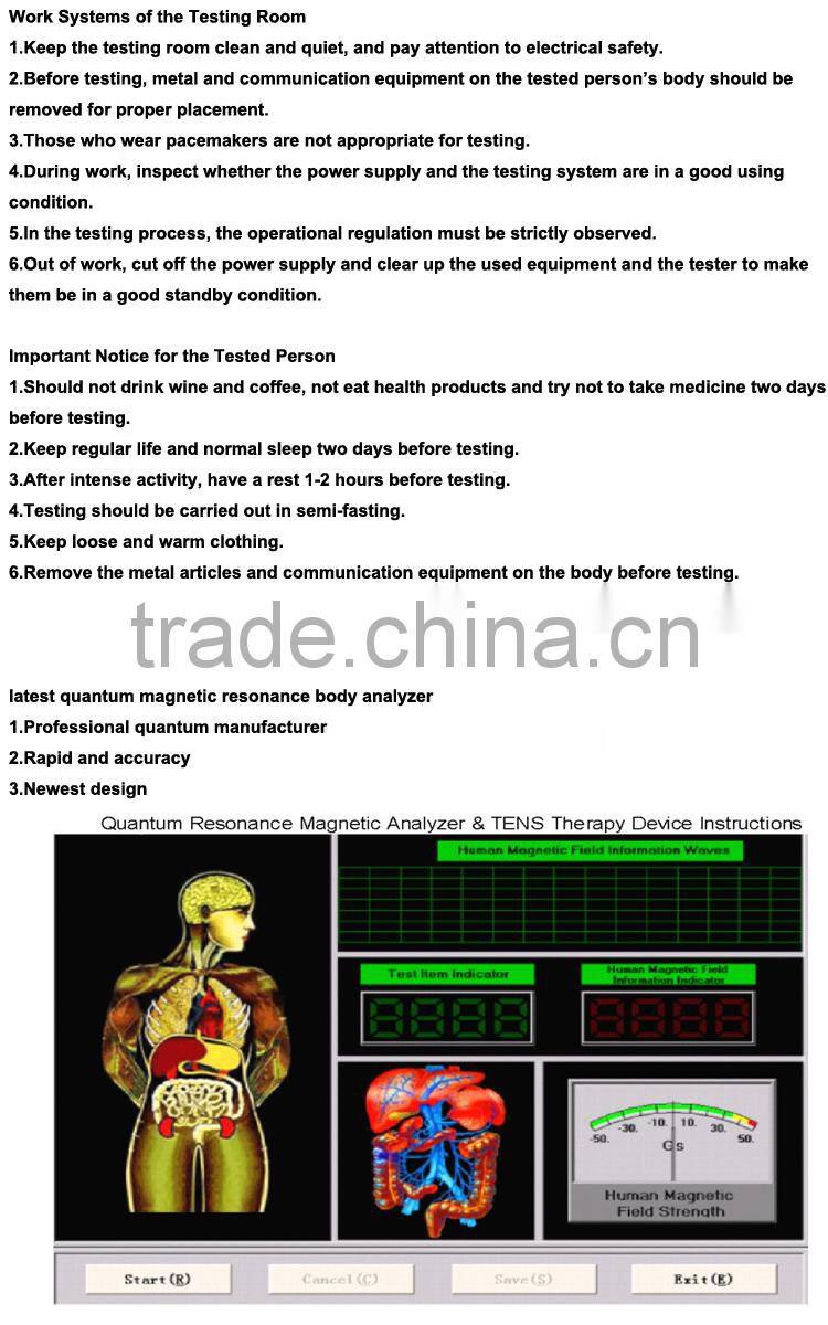 Quantum resonance magnetic body health analyzer with 41 reports