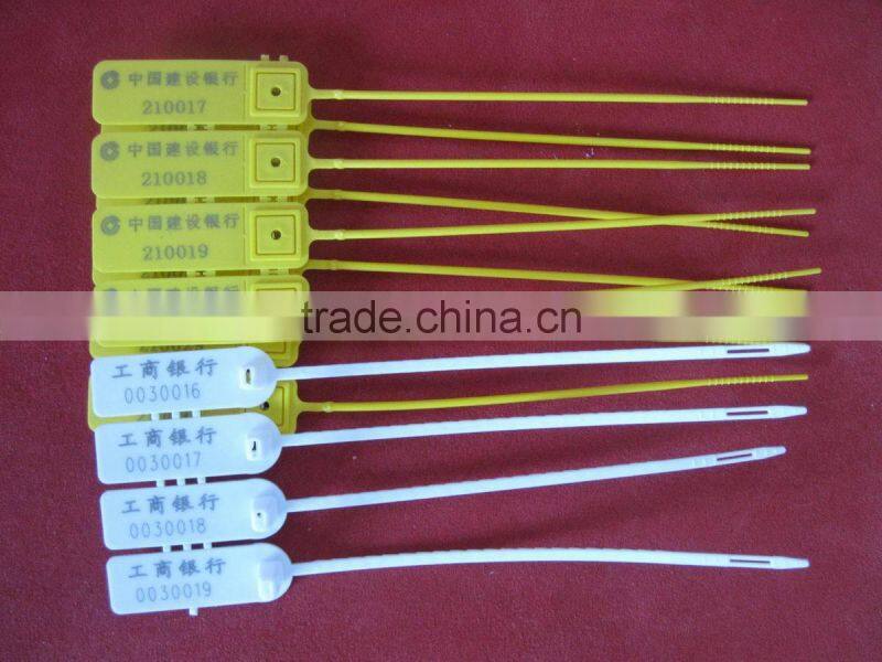 cable sealing grommets, plastic bank security seal, with scannable UPC