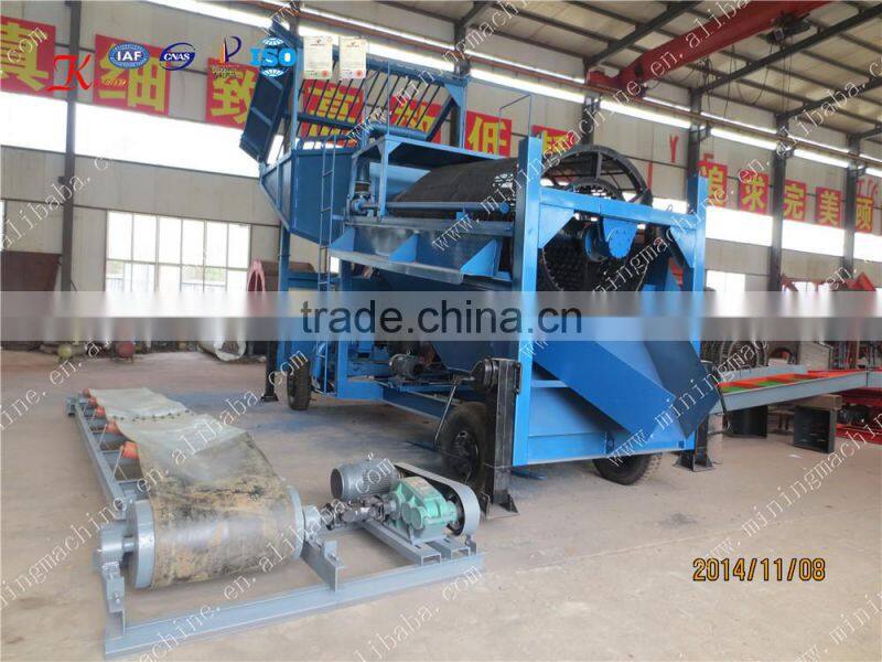diesel engine Mobile gold trommel mining machine for small miner