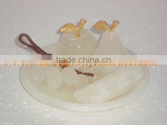 PAKISTAN SUPPLIER Hot Sale Popular ONYX FRUITS PLATES HANDICRAFTS