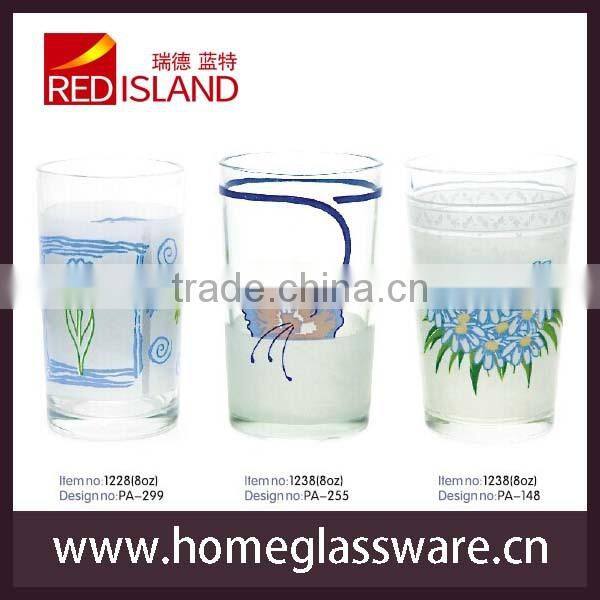 2014 latest new fresh fruits decal design of Whisky glass cup/Glass cup