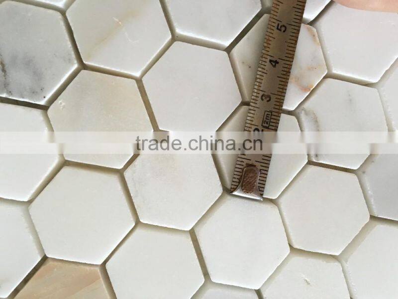 Italy calacatta gold marble mosaic tiles iridescent floor