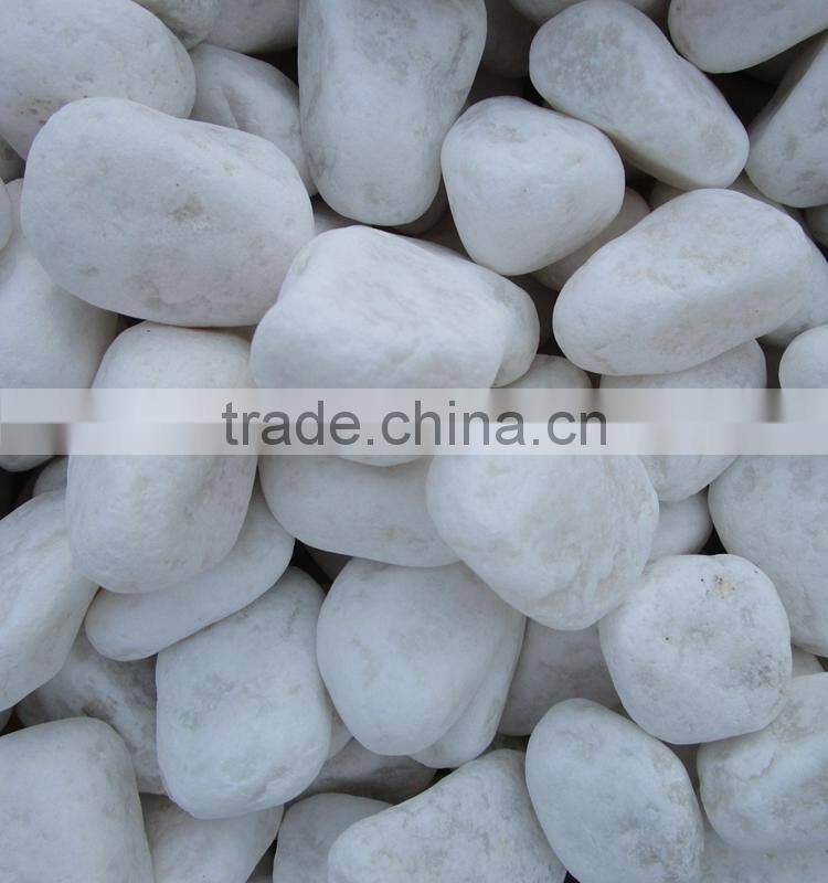 Tumbled Snow White Pebble Stone for Landscaping Paving