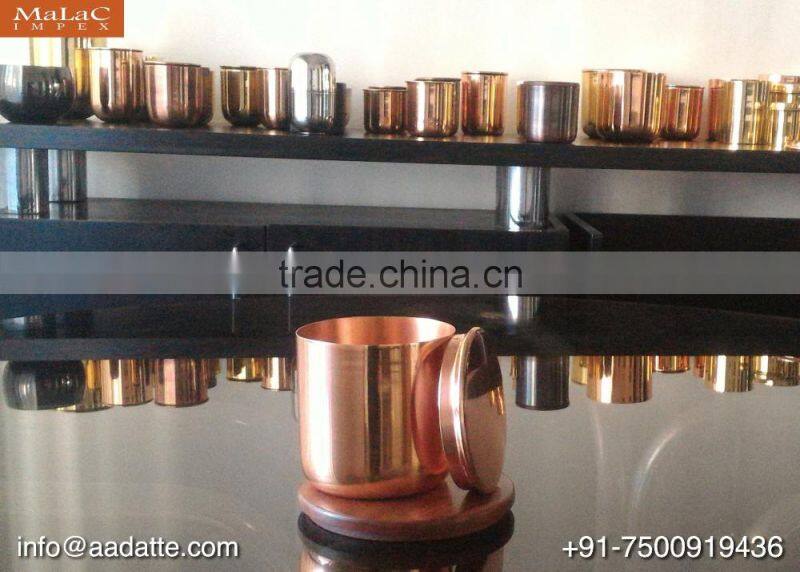 Brass candle cup copper candle jar with lid