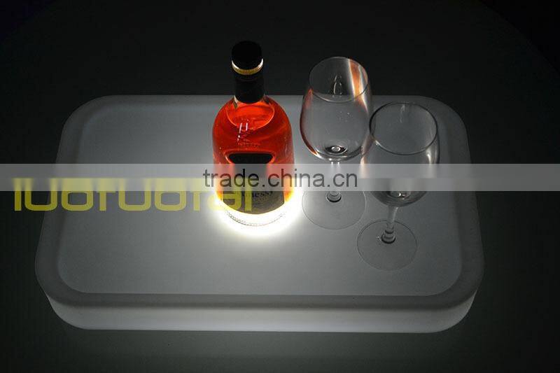 2015 New designGlow serving tray large pe Plastic Bar Tray LTT-WB08E