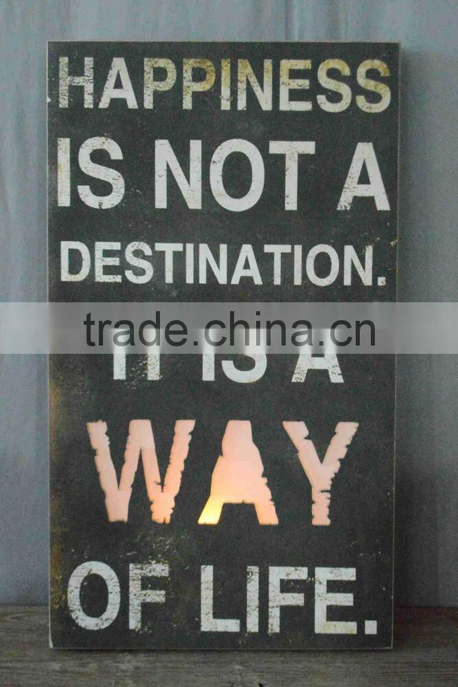 Antique decorative wooden LED wall plaque