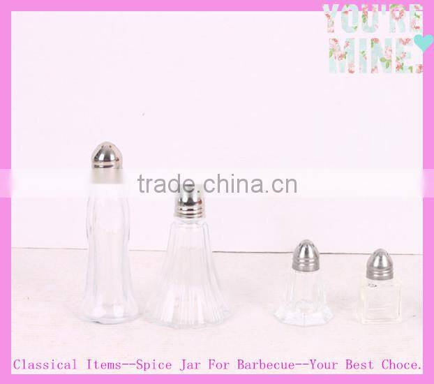 high quality transparent glass salt and pepper shaker