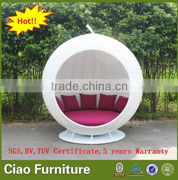 hotel outdoor furniture poolside big bed white rattan apple sunbed