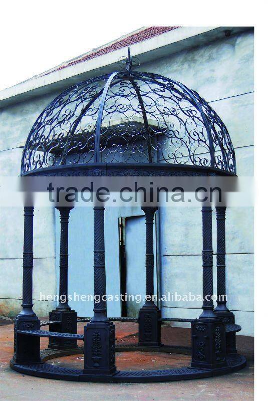 Antique outdoor round metal gazebo