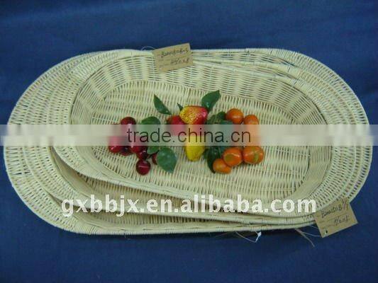 Egg shaped rattan iron frame storage oval fruit tray