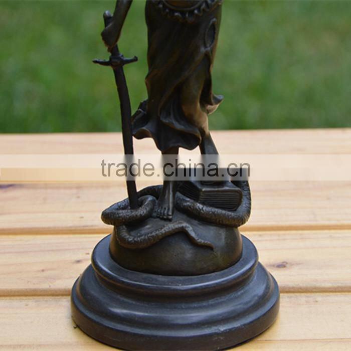 brass Goddess of justice statue for home decoration