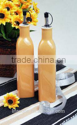 Ceramic Sell Oil & Vinegar Set,Stoneware With Decal