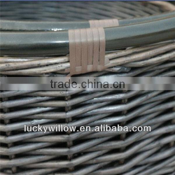 durable large wicker basket with metal handle