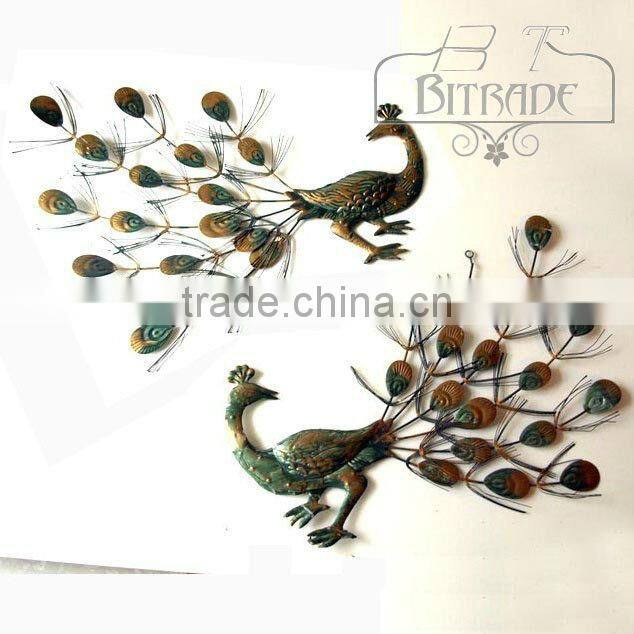 Metal peacock wall art