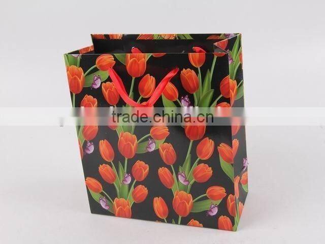 Flower Design Foldable Gift Bag / Shopping Paper Bag