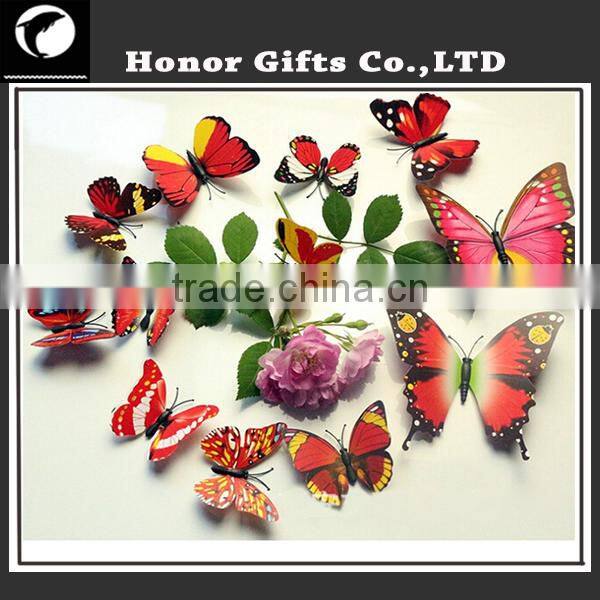 Colorful Promotional Home Decorative Plastic 3D Butterfly Stickers