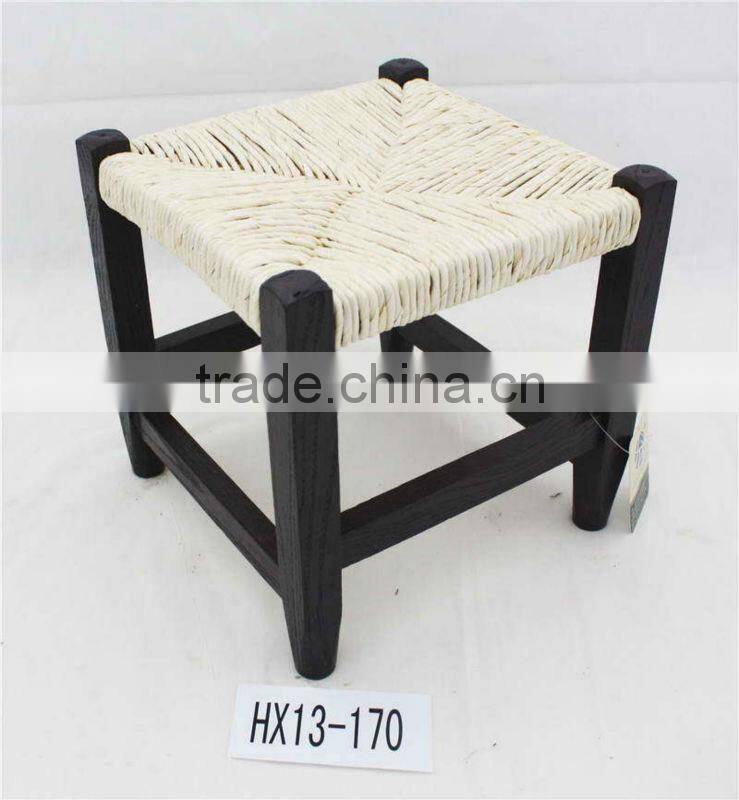 Solid wood chair with rush seat