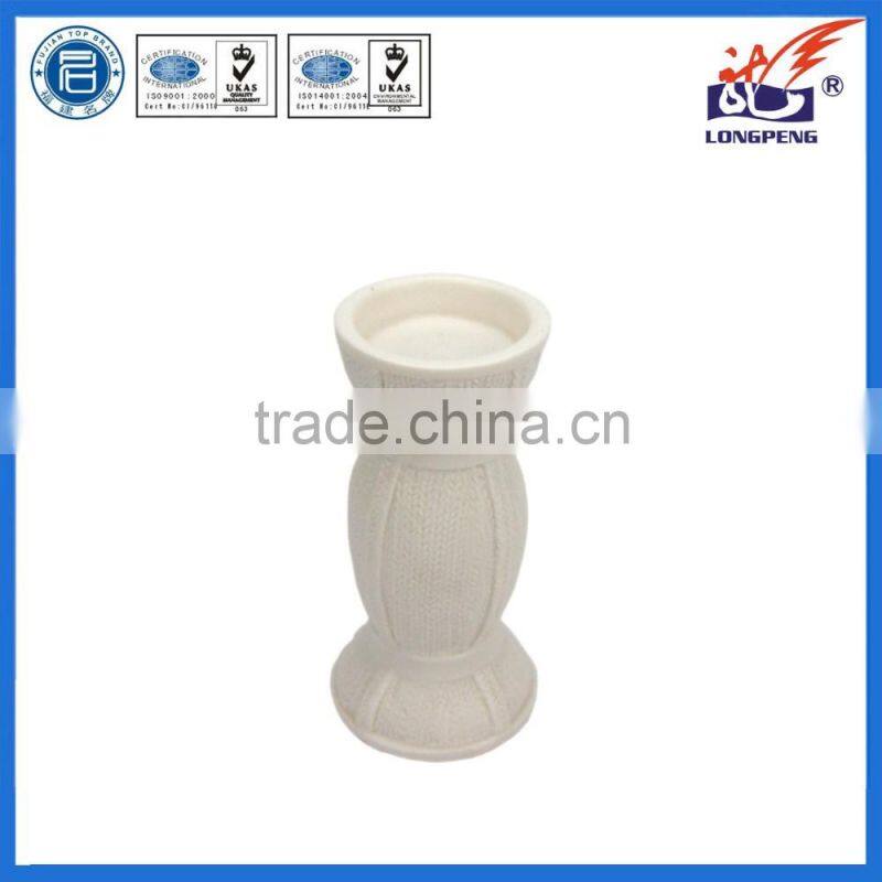 Eco-Friendly Elegant White Knitted Decorative Pillar Candle Holders,Ceramic Tealight Candle Holders