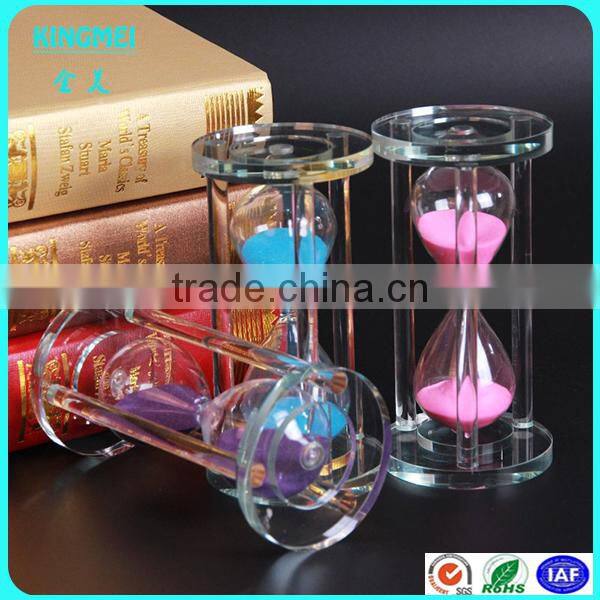KM-CP10 Crystal sand timer for souvenir,Beautiful crystal hourglass