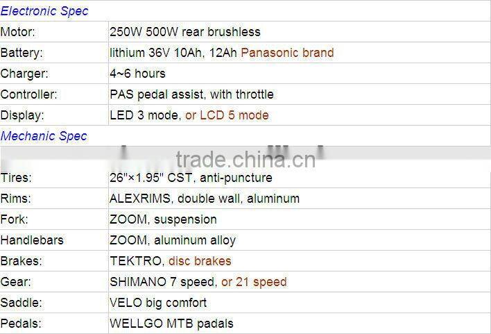 500w, 36v lithium battery 26 inch folding electric bike