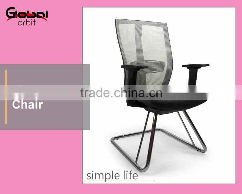 Modern conference chair without wheels, ventilate back waiting room chair
