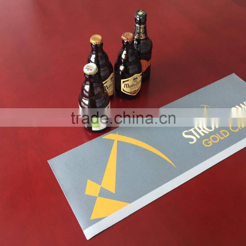 custom logo printed non woven fabric rubber bar mat