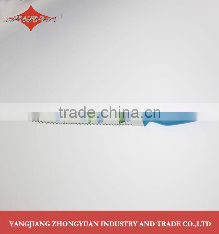 5 pcs set of non-stick coated/colorful flower printing kitchen knives