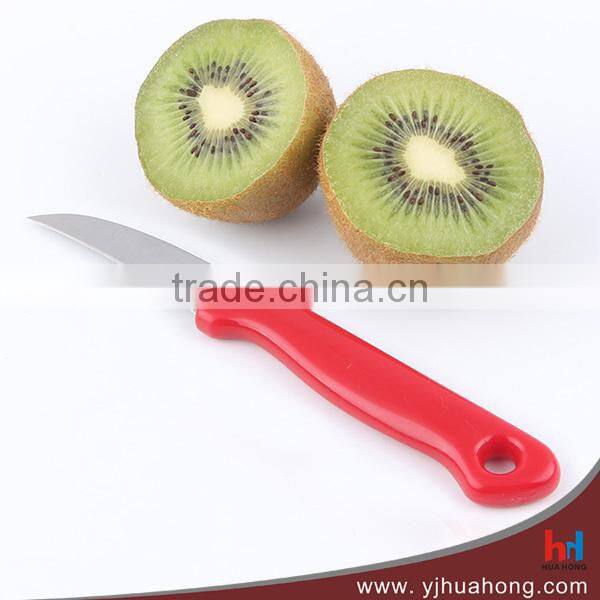 Stainless Steel Curved Blade Paring Knife,Fruit Knife With Plastic Handle