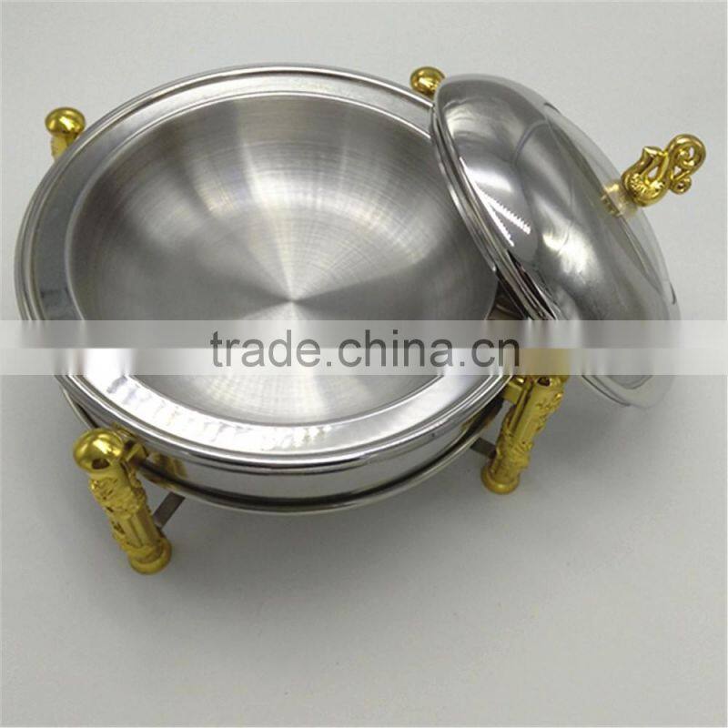 Hot sale Round gold Stainless Steel Buffet Chaffing Dish