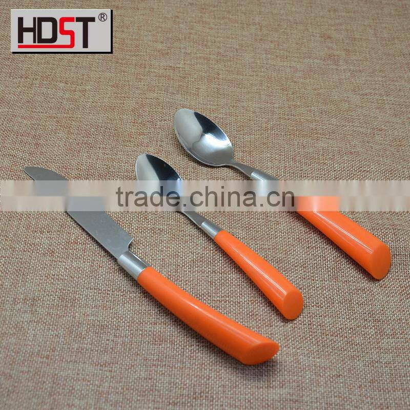 Orange color handle Middle-east fashion plastic dinner set
