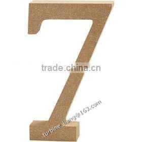 Wooden number 7, unpainted, unfinished