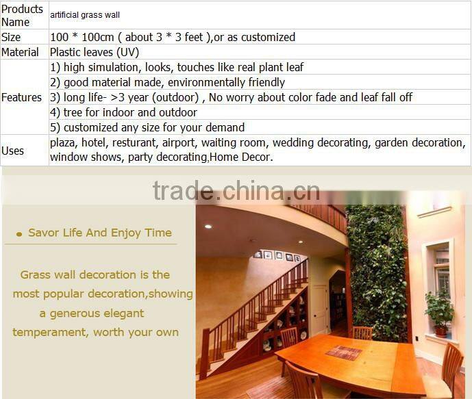 Wholesale artificial plastic green wall plants with garden vertical system green wall hanging artificial flowers for decoration