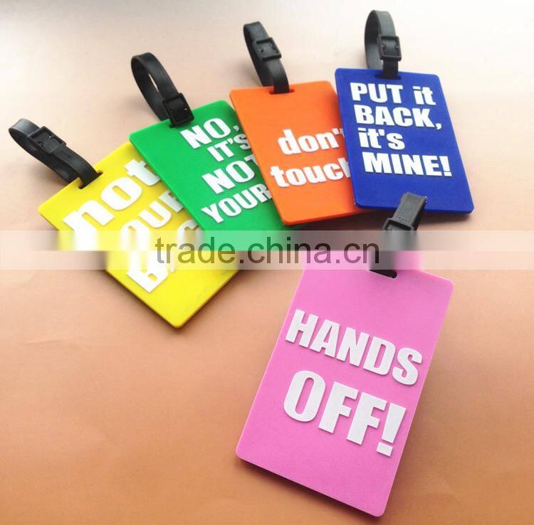 wholesale clear silicone hang plastic luggage tag