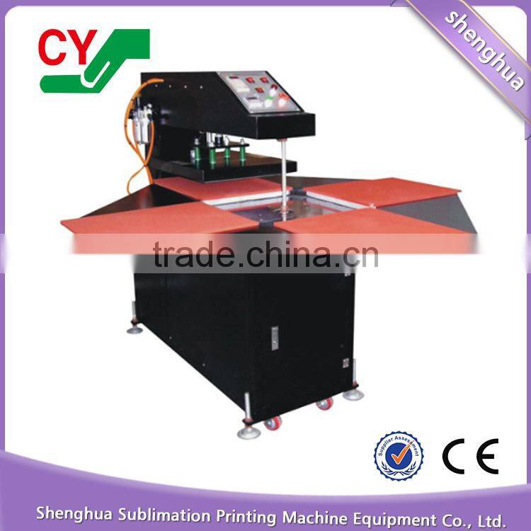 High efficiency cheap semi automatic four stations multicolor t shirt printing
