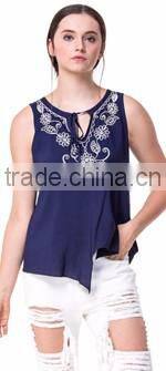 Domin fashion latest embroidery style young girls tops