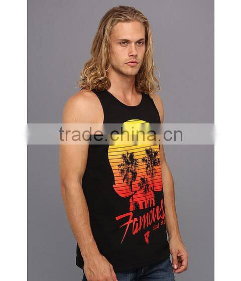 100 Cotton Mens Fashion Custom Tank Top Printing