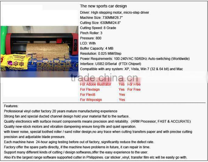 High quality PU/PVC/Flock Heat transfer vinyl cutting plotter/plotter cutting