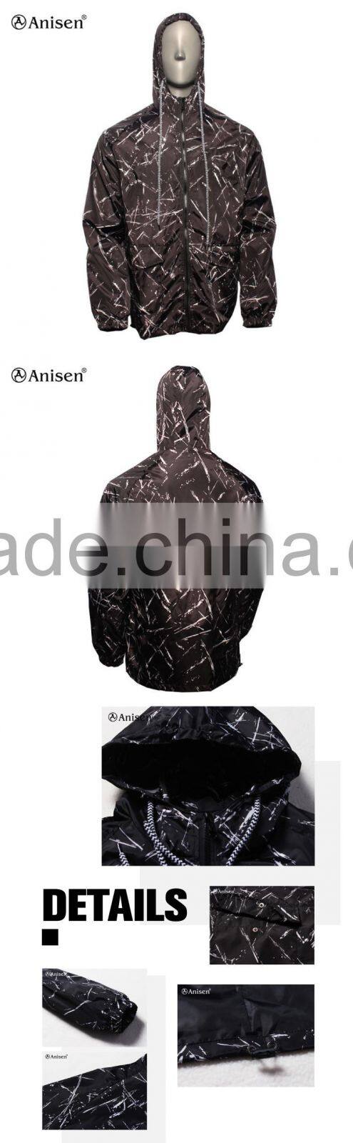 oem service fashion pringting custom men's softshell windbreaker jacket