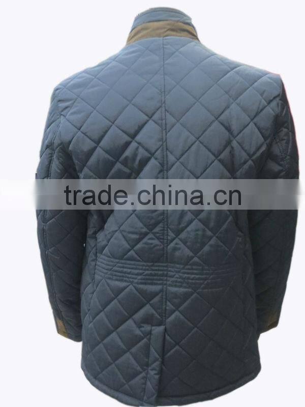 Winter fashion male diamond quilted coat
