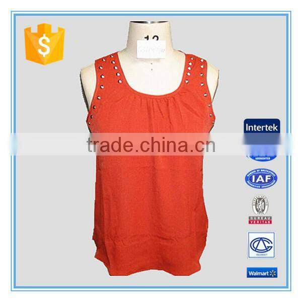 Ladies Fancy Sleeveless Tops With Iron Beads