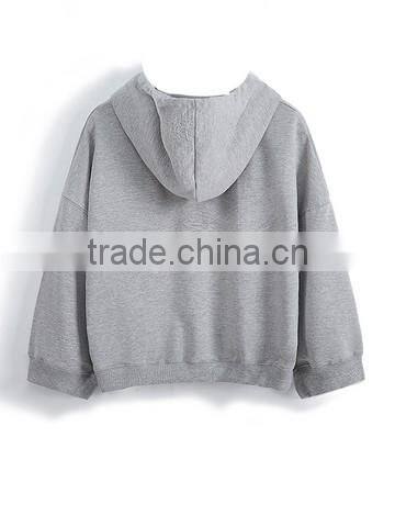 Loose Long Sleeve Drawstring Thicken Hoodie for women
