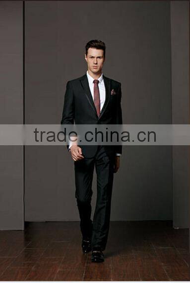 classical new arriving black color bespoke design slim fit men suit