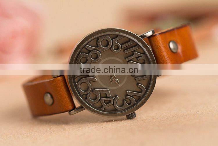 2015 new Vintage watches for Women Men leather bracelet quartz watch Top Quality Woman watches Digital clock-BL020 Free shipping