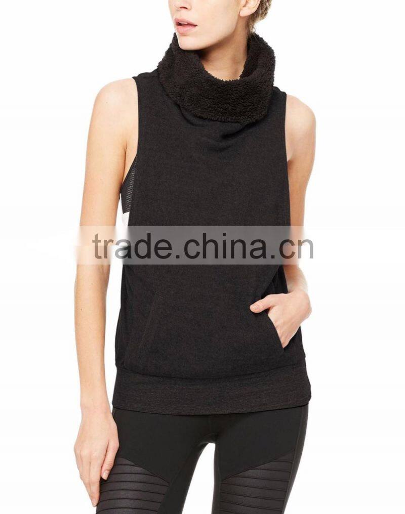 Yoga Frost Winter Vest in Black Heather Gym Singlets