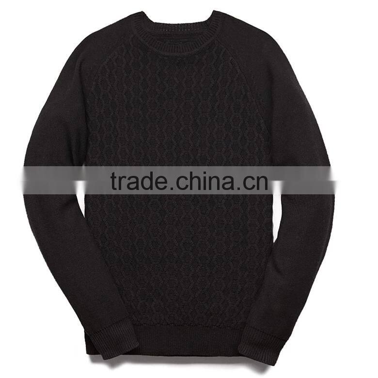 100% cotton crew neck pullover custom pattern design mens cable knit sweater