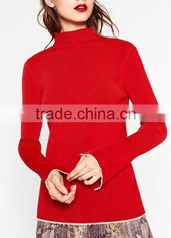EY0855S Ladies Women Pullover Sweater Turtleneck Sweater